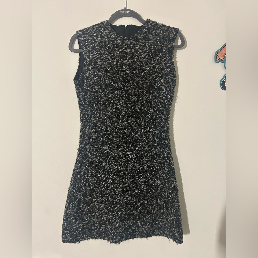 Chic Black and Gray Wool Sweater Dress
